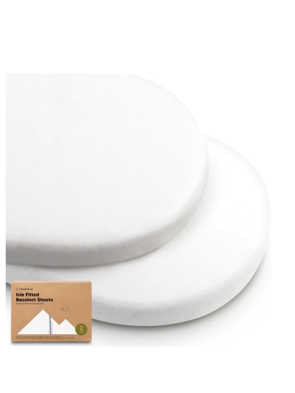 Isla Fitted Bassinet Sheets SOFT WHITE (2-pack)